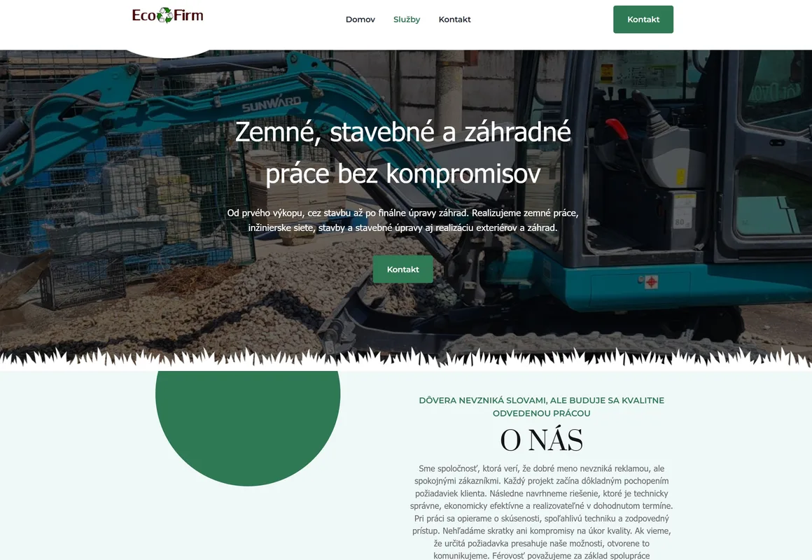 Firemný web EcoFirm – tvorba a správa webstránky