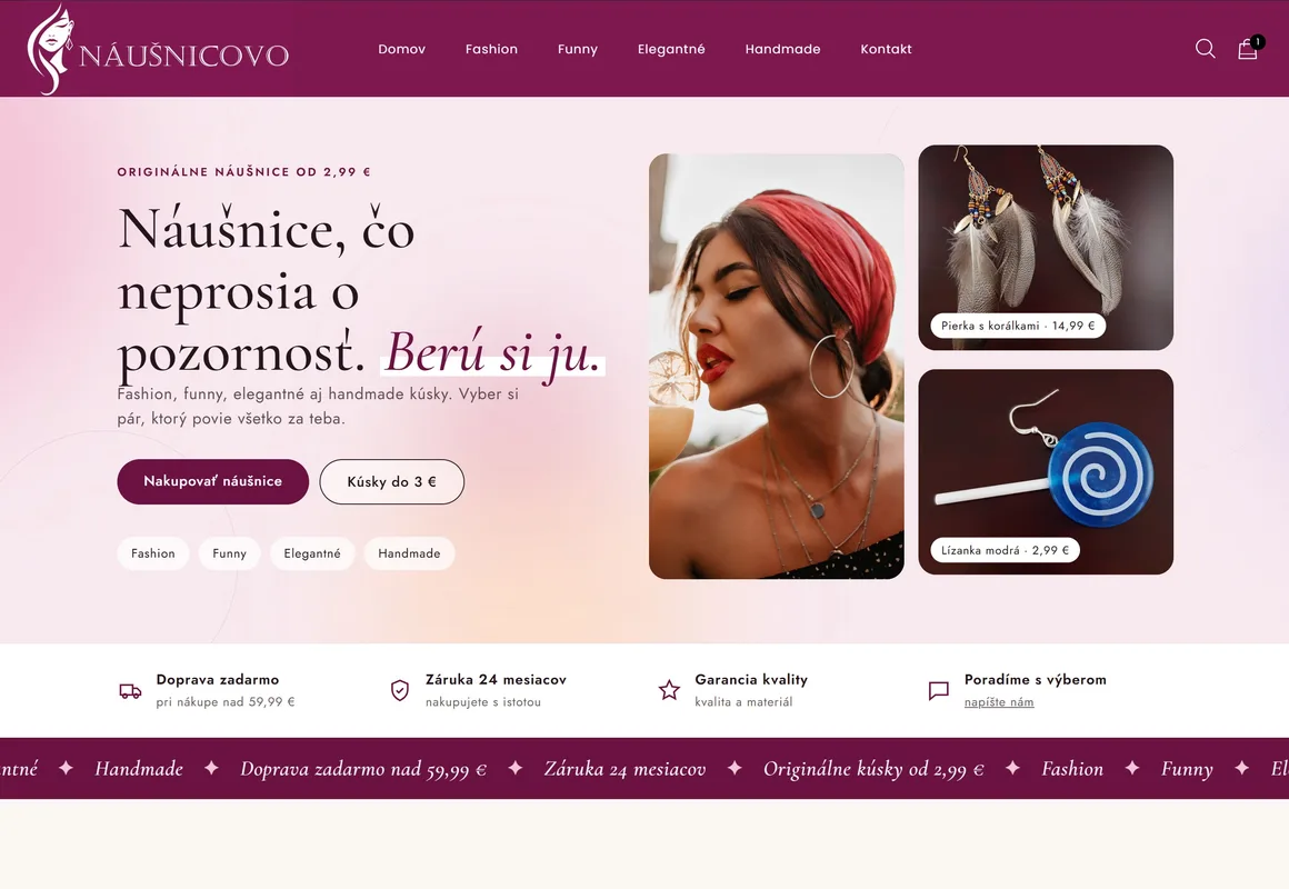 Tvorba e-shopu Náušnicovo